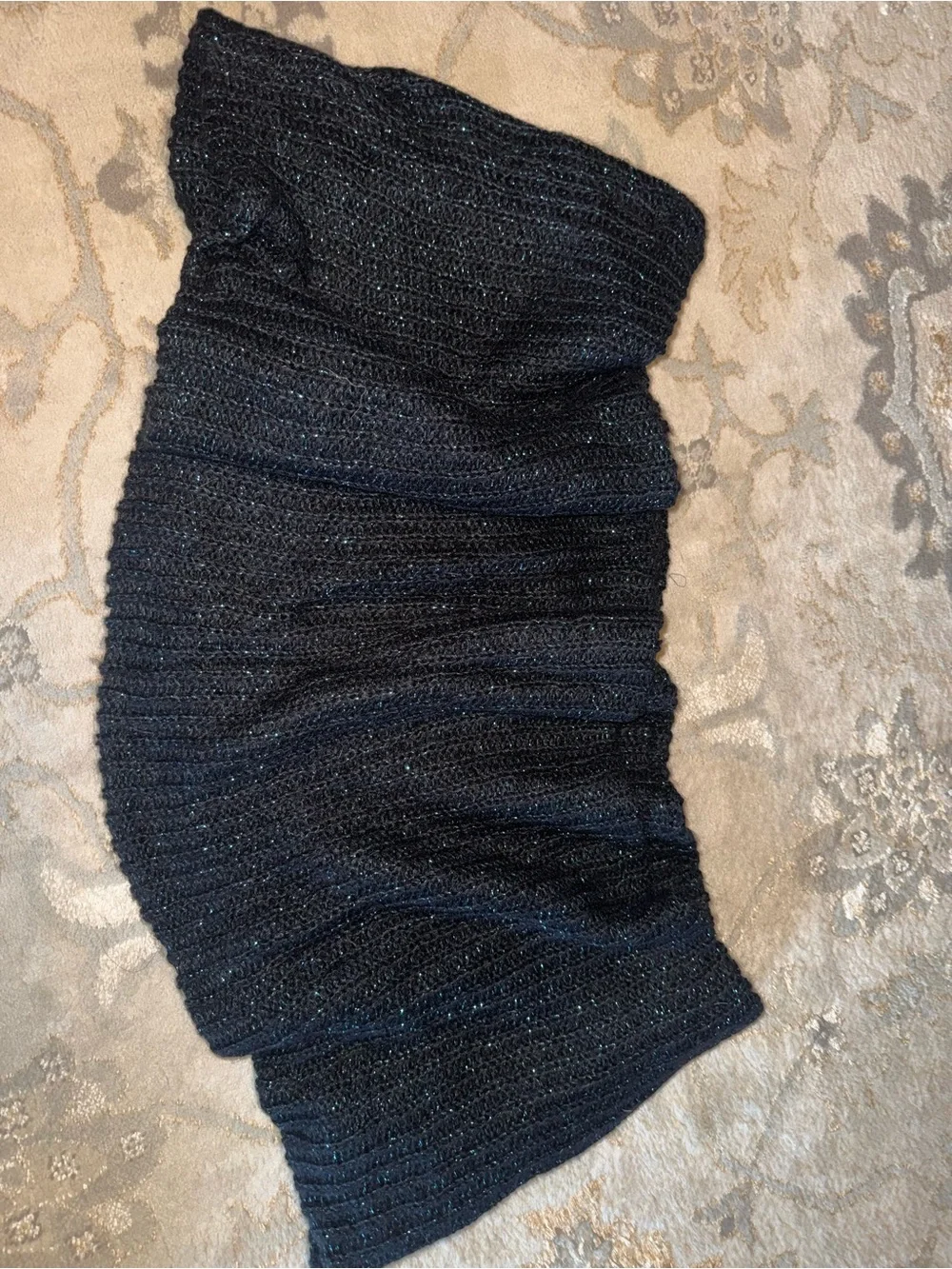Black and blue Mossimo infinity scarf women’s one size metallic knit